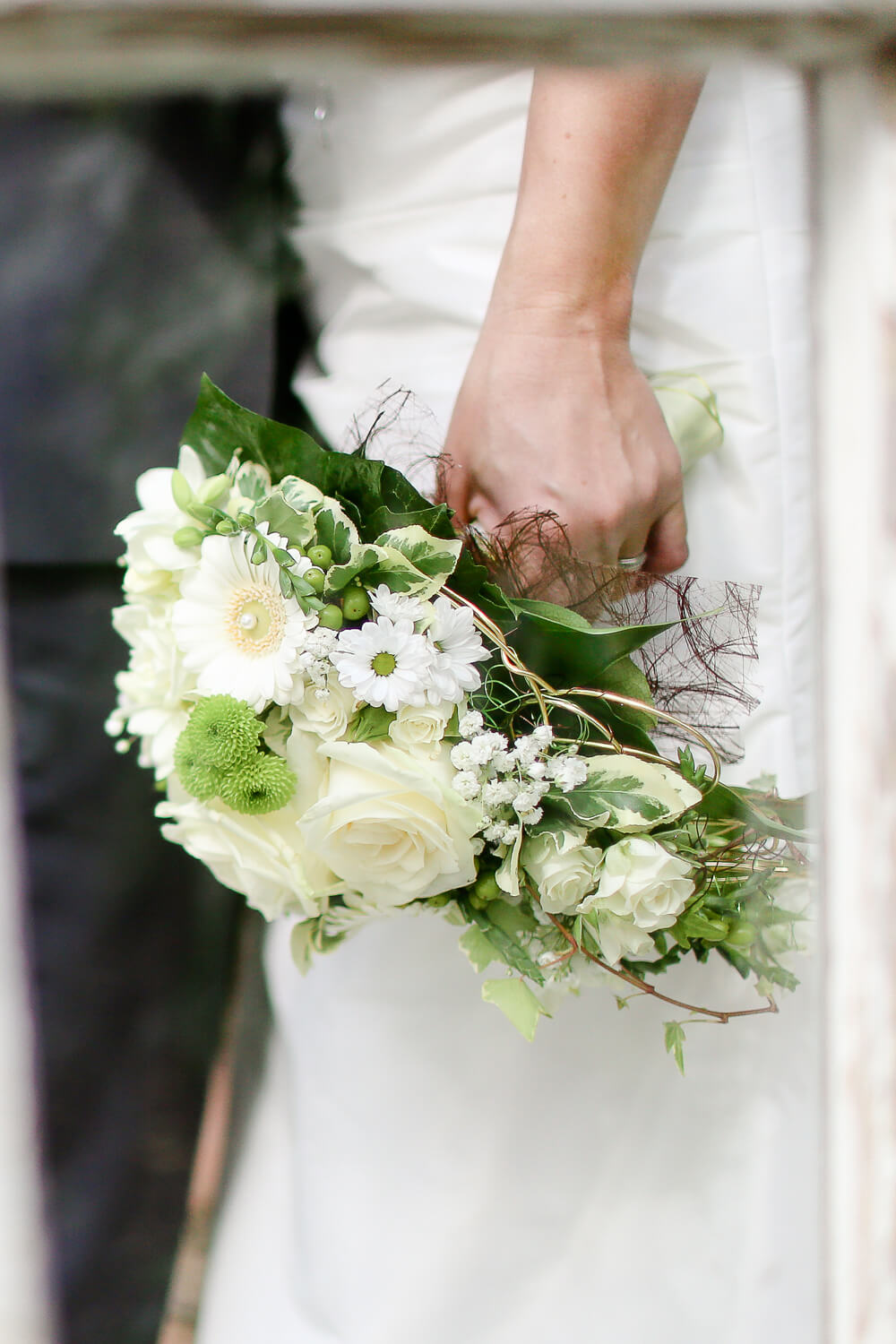 Brautstrauß in Weiß und Grün