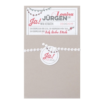 Hochzeitseinladung "India" Grau