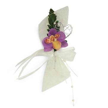 Hochzeitsanstecker "Orchidee", lila