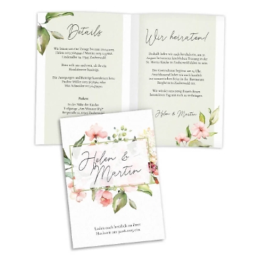 Hochzeitseinladung mit Blumen