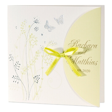 Hochzeitseinladung Marlen creme grün