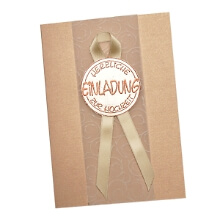 Runde Einladung beige zum Basteln