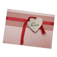 Einladungskarte Just married rosa zum Basteln