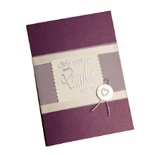 Dankeskarte Perlenherz lila zum Basteln