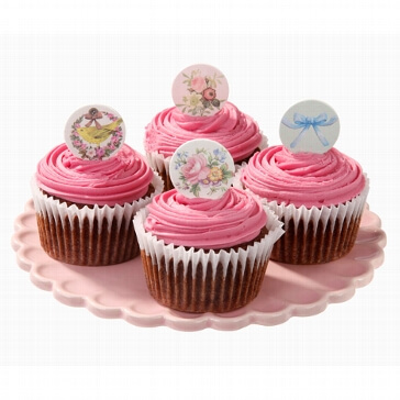 Cupcake Toppers in vier nostalgischen Designs