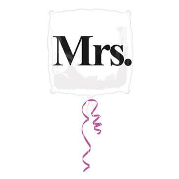Folienballon "Mrs." in Weiß