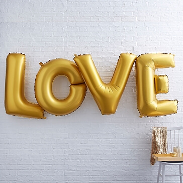 Folienballon Schriftzug LOVE, gold