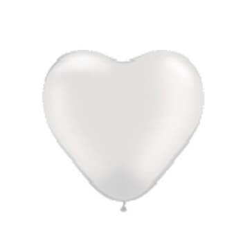 Herzballons, groß, weiß, 100 St.
