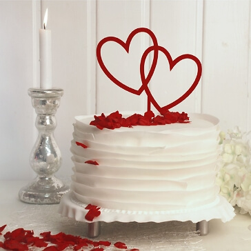 Cake Topper Herzen rot
