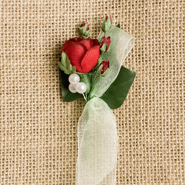 Hochzeitsanstecker Rosen, rot