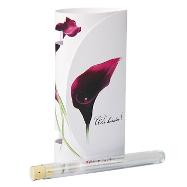 Einladungskarte "Calla" im Reagenzglas