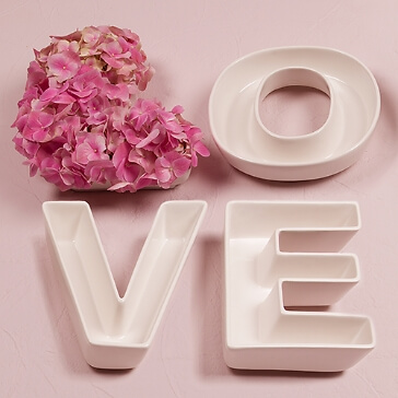 Hochzeitsvase Buchstabenschale LOVE