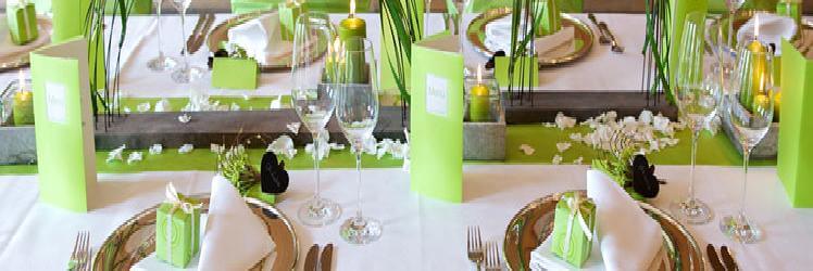 Tischdeko in Grün