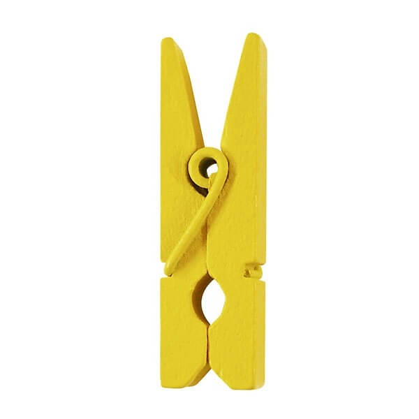 24 Deko-Klammern Mini, gelb - Gelbe Klammer, universell einsetzbar 