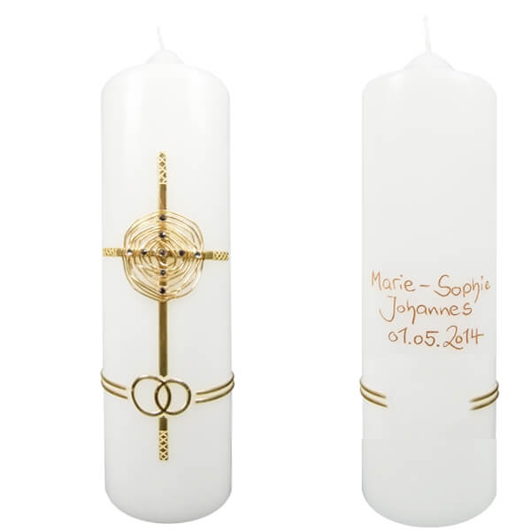 Datum und Foto Namen J-22 Kerze zur diamantenen Hochzeit Hochzeitskerze inkl