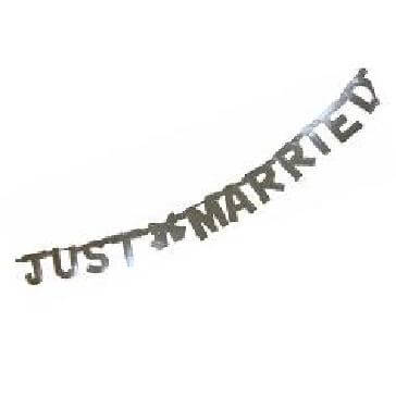 Partykette "Just Married" - silberne Partykette