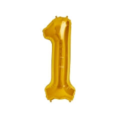 Folienballon Zahl "1", gold