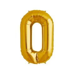 Folienballon Zahl "0", gold