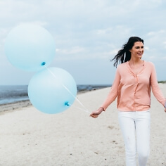 Luftballons rund, pastell-blau