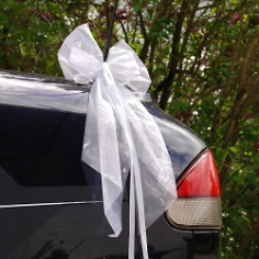 Autoschleifen "T&uuml;ll", wei&szlig;, 2 St.