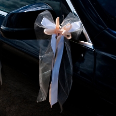 Autoschleifen Tüll Apricot Autoschleifen Tüll Apricot