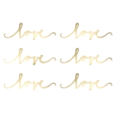 Streudeko Schriftzug Love, gold, 6 St.