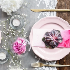 Tischl&auml;ufer mit Spitze, Creme