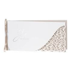 Hochzeitseinladung Avaline, wei&szlig;, nude