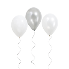 Deko Ballons Ceiling, weiss, perlmutt, grau 