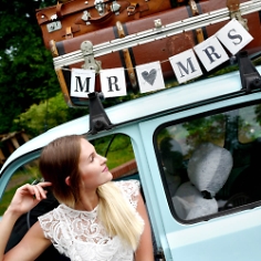 Vintage Girlande Mr und Mrs, dekoriert Vintage Girlande Mr und Mrs, dekoriert