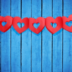 Seidenpapier Girlande Herzen, rot Seidenpapier Girlande Herzen, rot