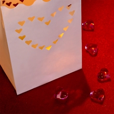 Windlicht Herz aus Herzen, wei&szlig;