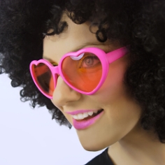 Herzbrille, pink