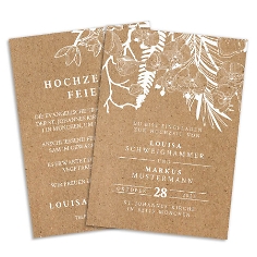 Hochzeitseinladung im Kraftpapier Design
