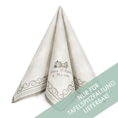 Serviette "Adagio" zur Hochzeit in Silber