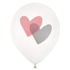 Ballons "Love Love", rosa, 8 St. - Rosa Luftballons mit Herzen
