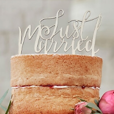 Cake Topper Just Married aus Holz