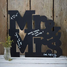 G&auml;stebuch Alternative Holztafel Mr & Mrs