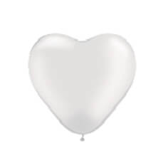 Herzballons, groß, weiß, 100 St.