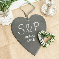 Hochzeitsdeko Schieferherz, gross