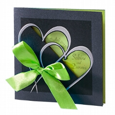 Einladungskarte zur Hochzeit Martina in gr&uuml;n