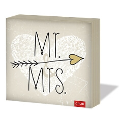 Hochzeitsservietten Mr. & Mrs., 20 St. Hochzeitsservietten Mr. & Mrs., 20 St.
