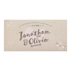 Hochzeitseinladung Olivia Kraftpapier und Herzen