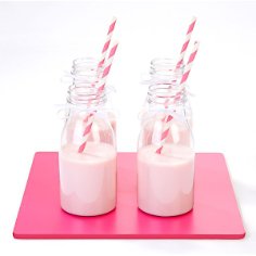 Papier-Trinkhalme Streifen, 30 St., rosa- wei&szlig; - H&uuml;bsche Trinhalme mit Rosa Streifen 