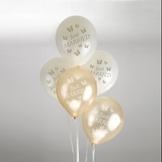 Rundballons Just Married in Creme-Gold Rundballons Just Married in Creme-Gold