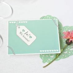 Save the Date Karte Liebe in Mint
