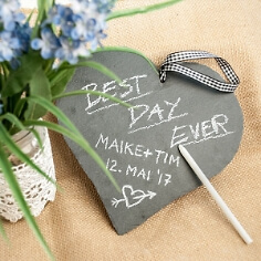 Hochzeitsdeko Schiefernherz, gro&szlig;