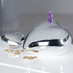 Spardose Silbernes Herz, klein Spardose Silbernes Herz, klein