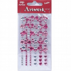 Motiv-Sticker von Artoz "Kristallherzen rosa"