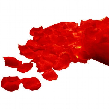 Rosenblätter aus Stoff rot - Dekobeispiel